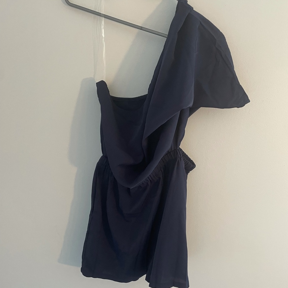 Dark Blue One Sleeve Romper